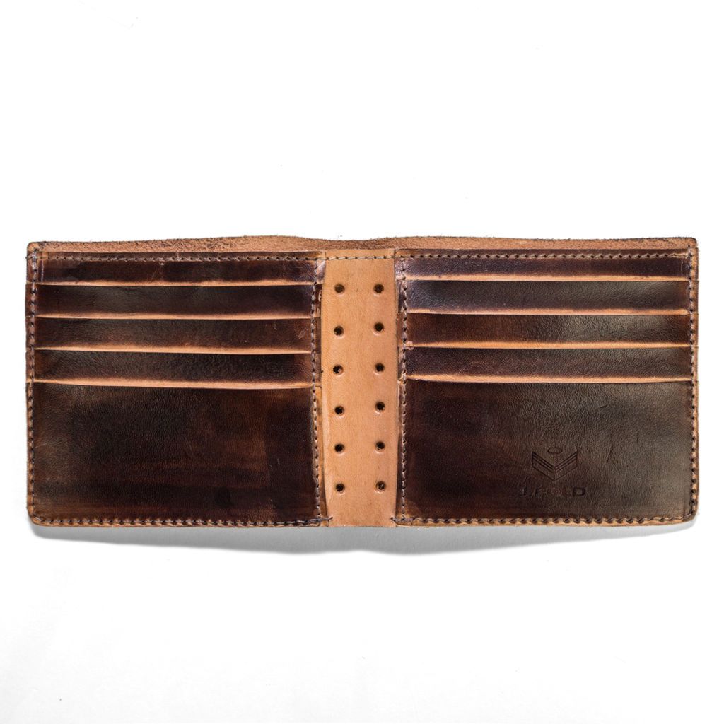 J.FOLD Hand Stained Leather Wallet - Brown